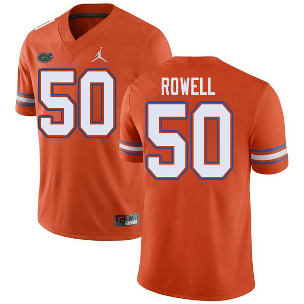 Jordan Brand Men #50 Tanner Rowell Florida Gators College Football Jerseys Sale-Orange - Click Image to Close
